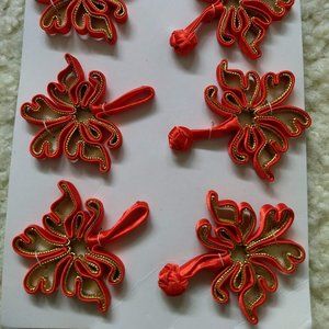 3/$25 vintage 60s NWT red Chinese frog closures 🎈HOST PICK🎈